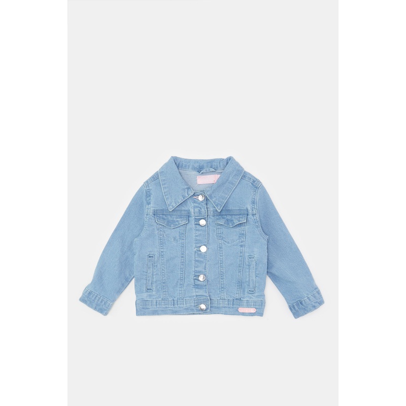 Infant Girls Blue Denim Heart Patch Jacket