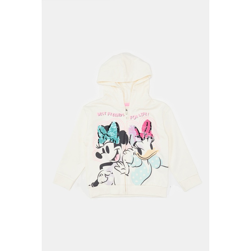 Infant Girls Cream Mini Mouse And Daisy Printed Sweatshirt