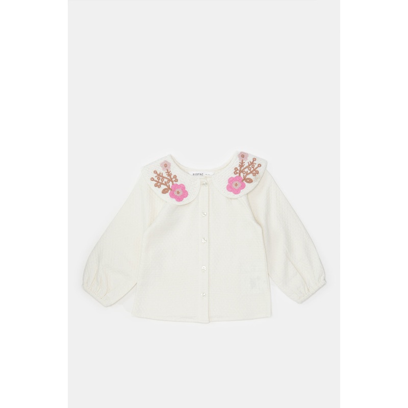 Infant Girls Ivory Embroidered Blouse