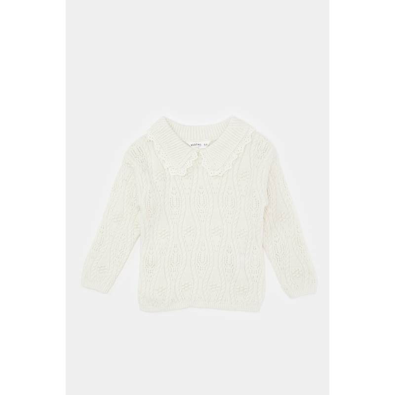 Infant Girls Ivory Knitted Pullover