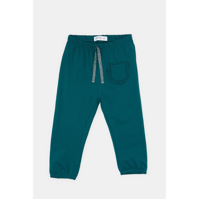 Infant Girls Olive Solid Active Pants