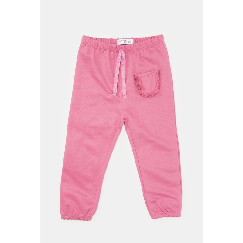 Infant Girls Pink Solid Active Pants