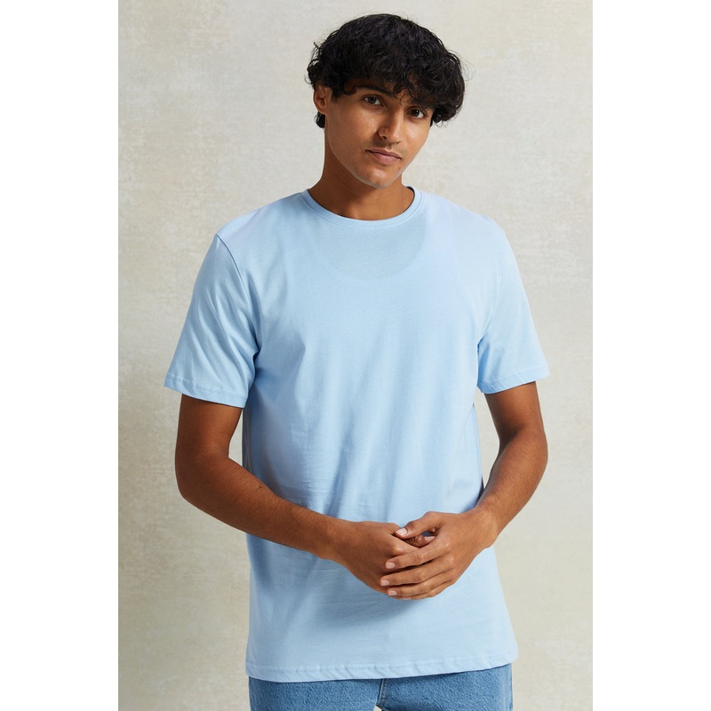 Men Blue Crew Neck T-Shirt|Small|Medium|Large|X-Large|XX-Large