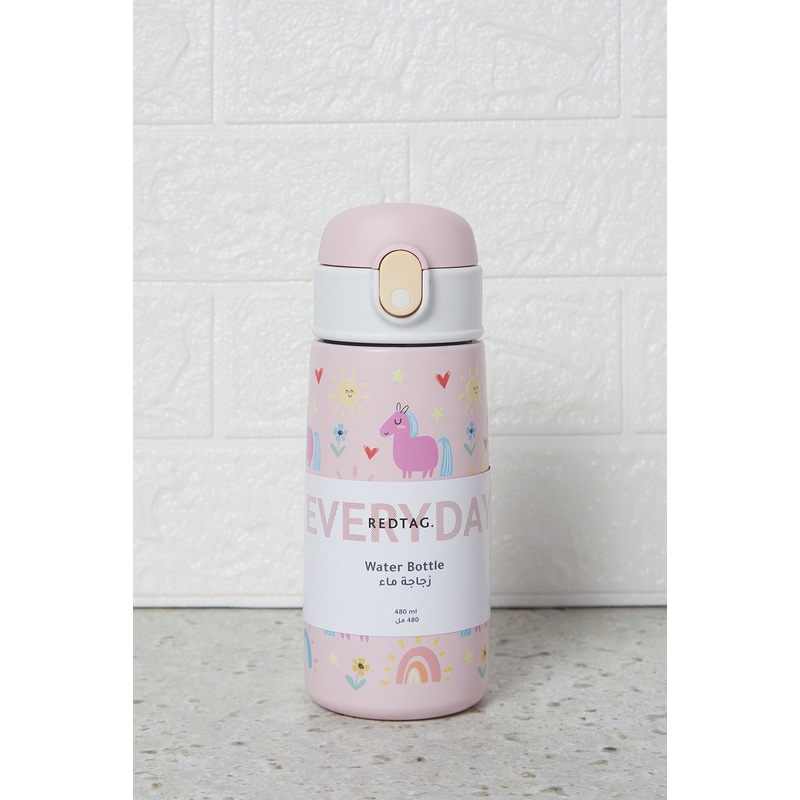 Pink Printed Water Bottle (480ml)