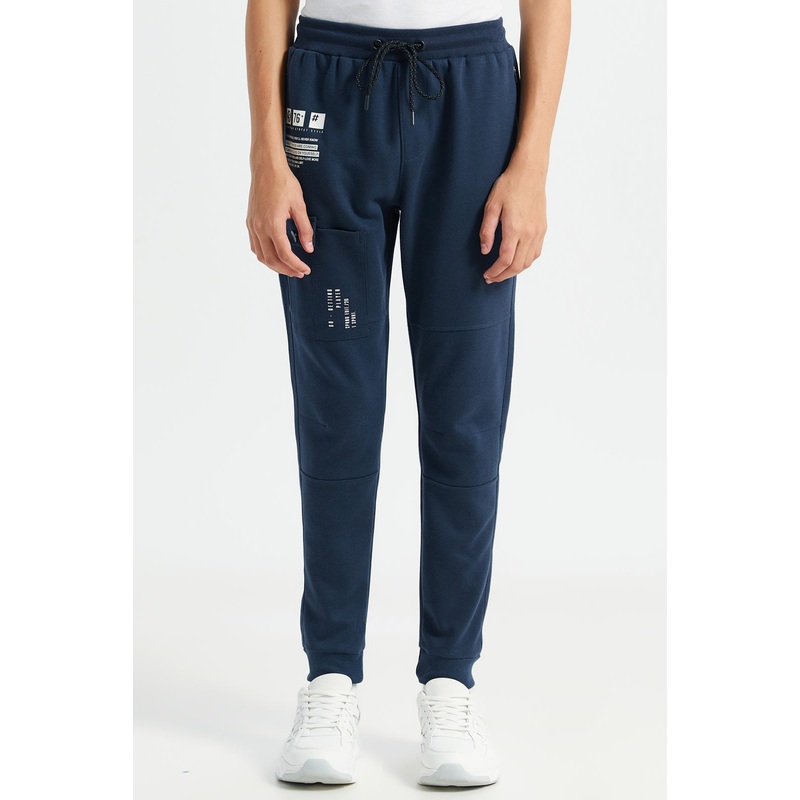 Senior Boys Navy One Pocket Cut And Sew Active Pants