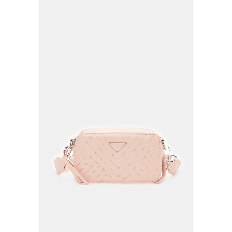 Women Pink Textured Cross Body Bag