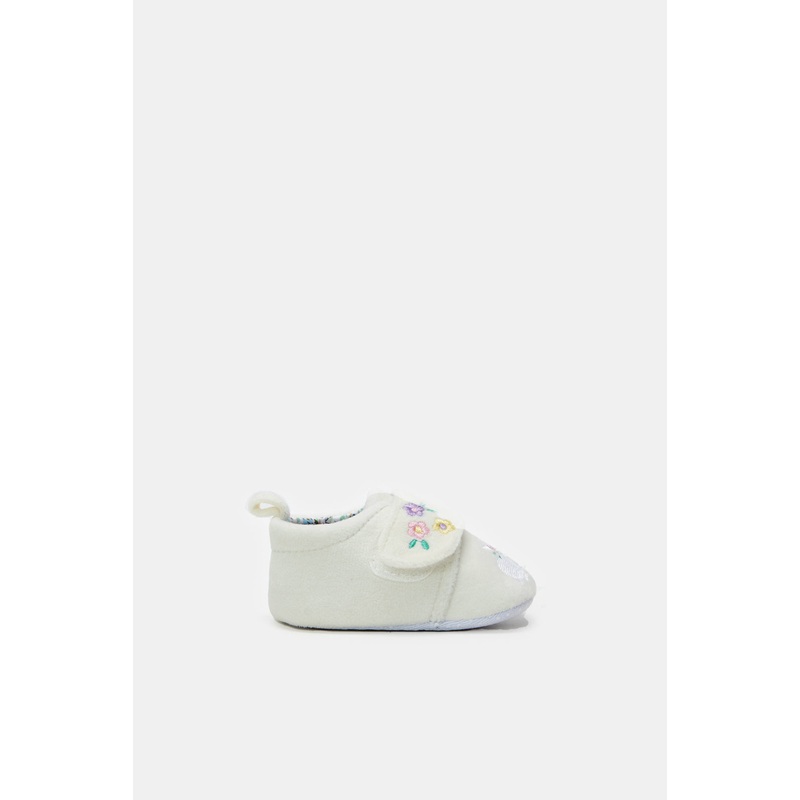 Baby White Bunny Pram Shoes|0-6 Months|6-12 Months|12-18 Months