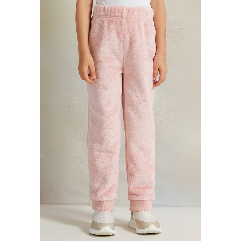 Girls Pink Velour Active Pants