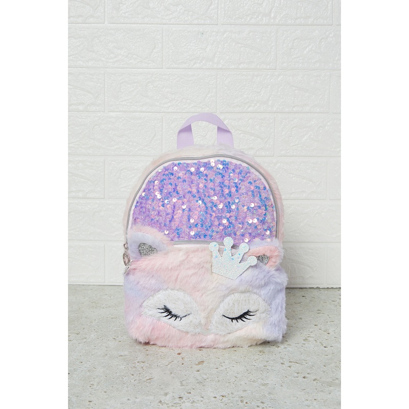 Girls Purple Embellished Backpack