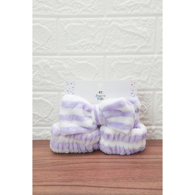 Girls White And Purple Skincare Hairband Set (3 Piece)
