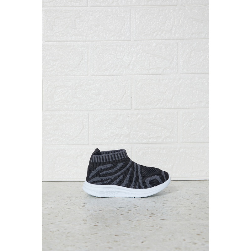 Infant Boys Black Knit High-Top Sneakers