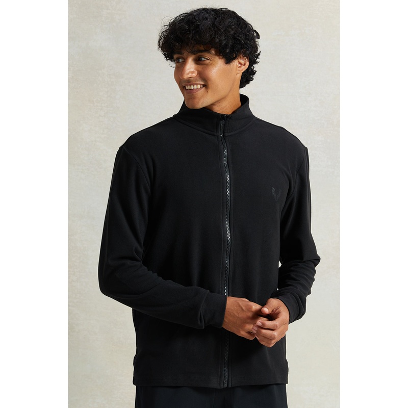 Men Black Micro Polar Sweatshirt