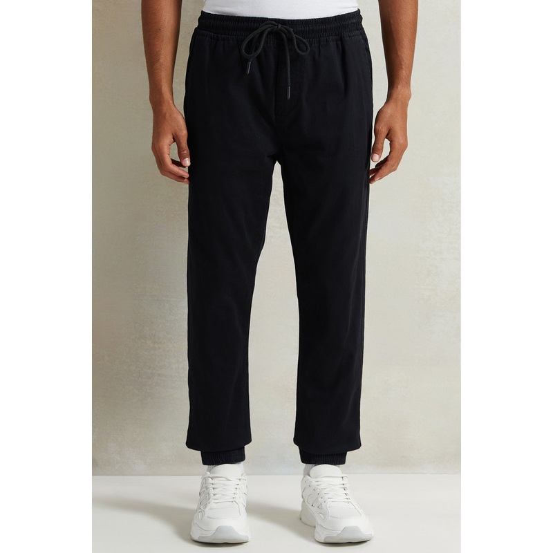 Men Black Plain Twill Jogger|30 Waist|32 Waist|34 Waist|36 Waist|38 Waist