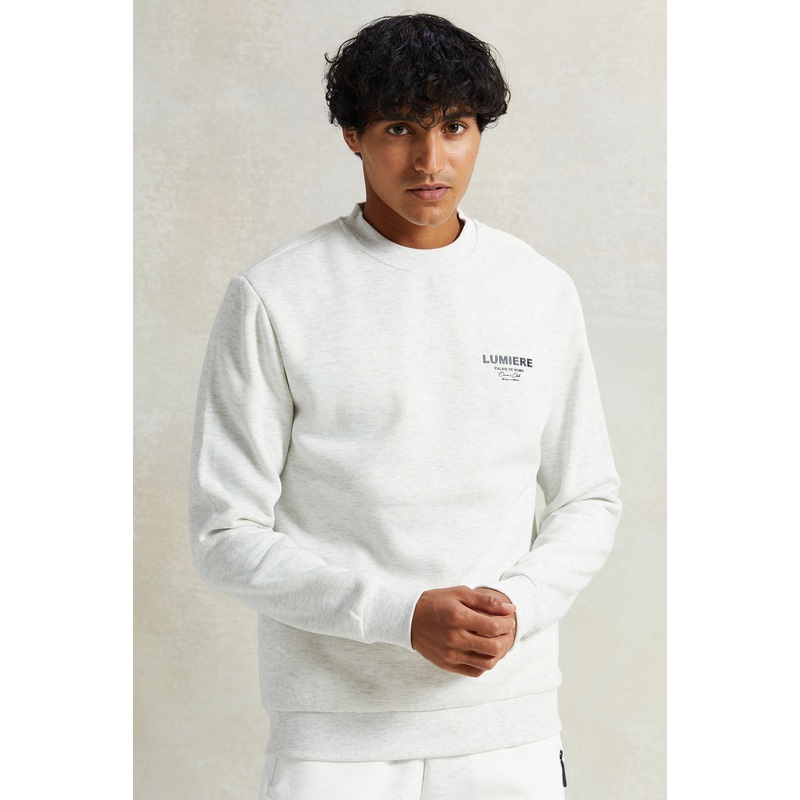 Men Grey Chest Print Sweatshirt