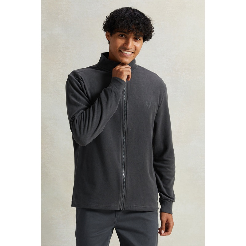 Men Grey Micro Polar Sweatshirt