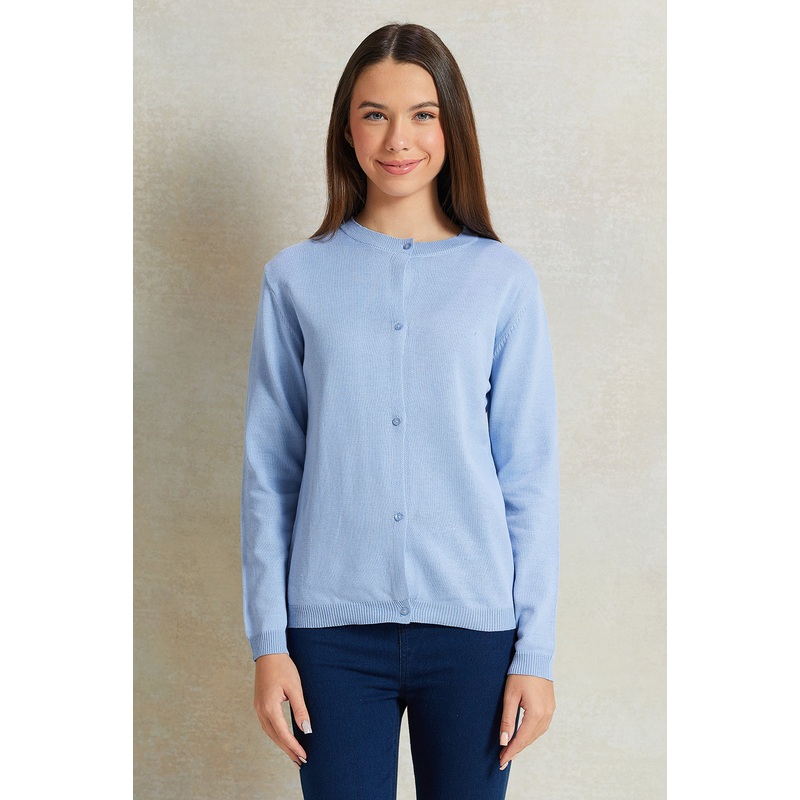 Senior Girls Blue Knitted Cardigan