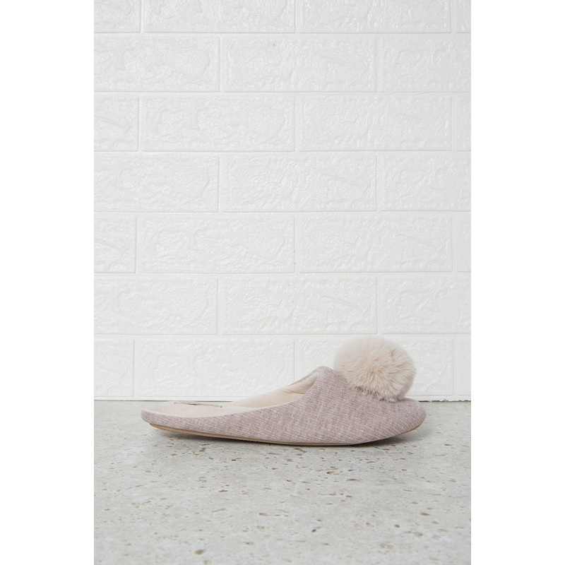 Women Brown Pom Pom Slipper|Small|Medium|Large