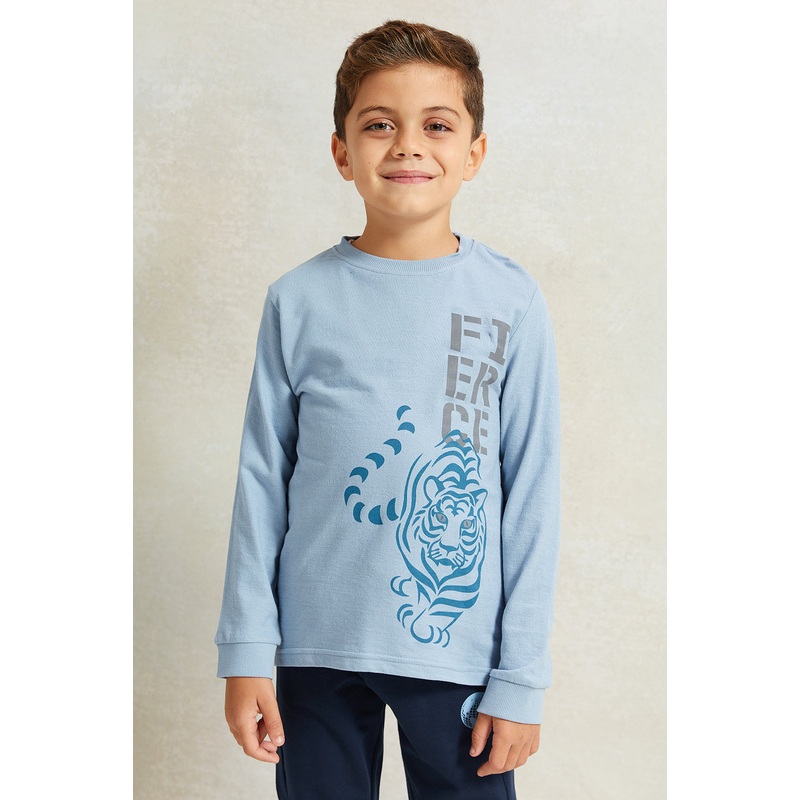 Boys Blue Long Sleeve T-Shirt|2-3 Years|3-4 Years|4-5 Years|5-6 Years|6-7 Years|7-8 Years