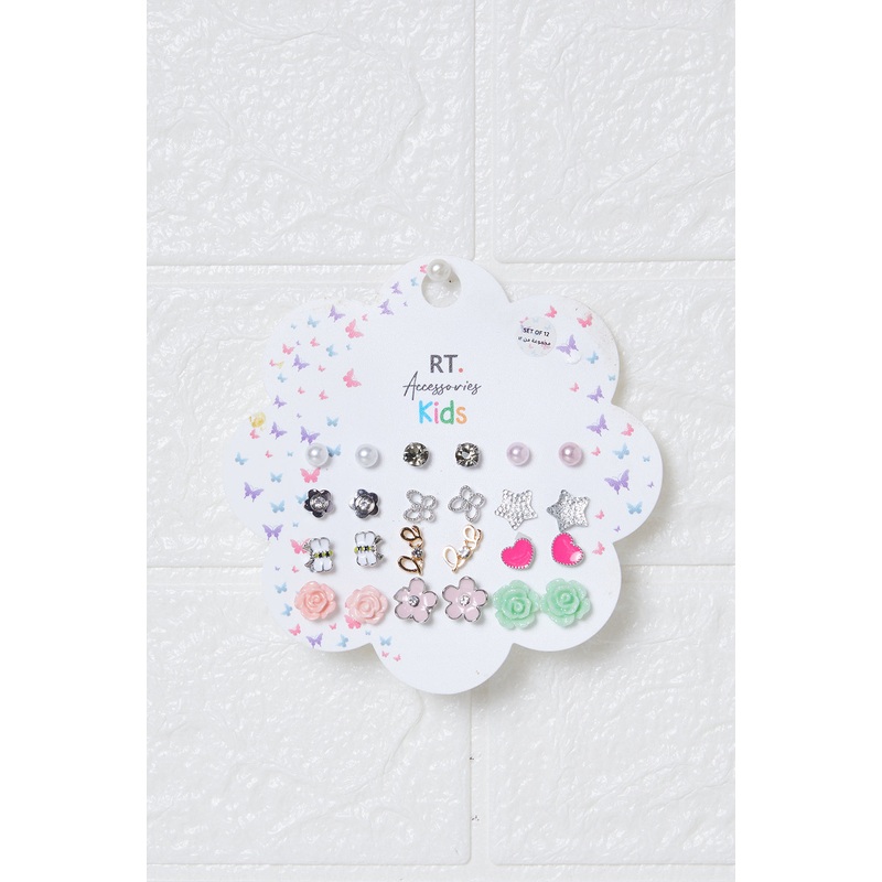 Girls Assorted Studs Set (12 Pairs)