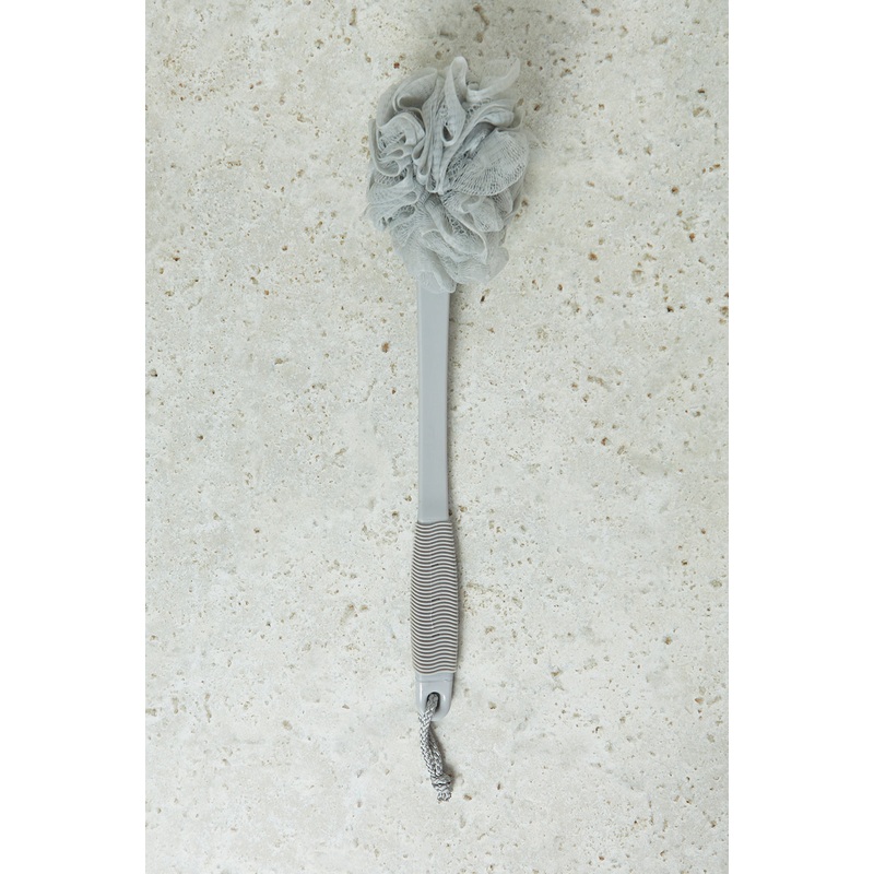 Grey Bath Mesh Ball and Long Handle