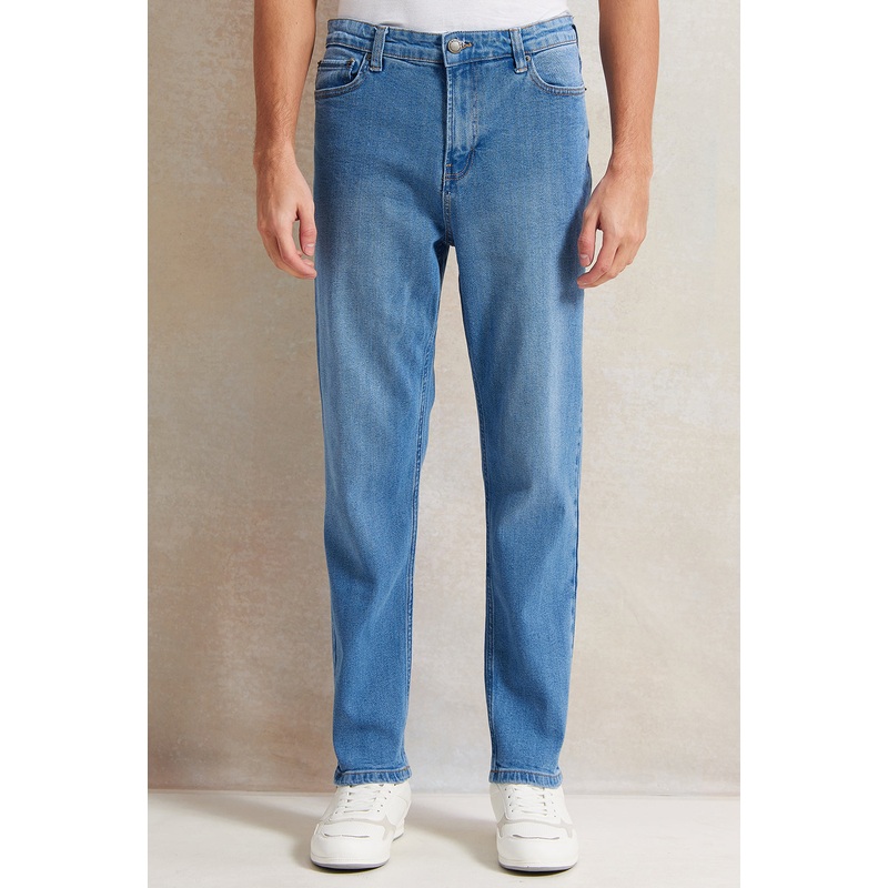 Men Blue Basic 5 Pocket Jeans|30 Waist|32 Waist|34 Waist|36 Waist|38 Waist