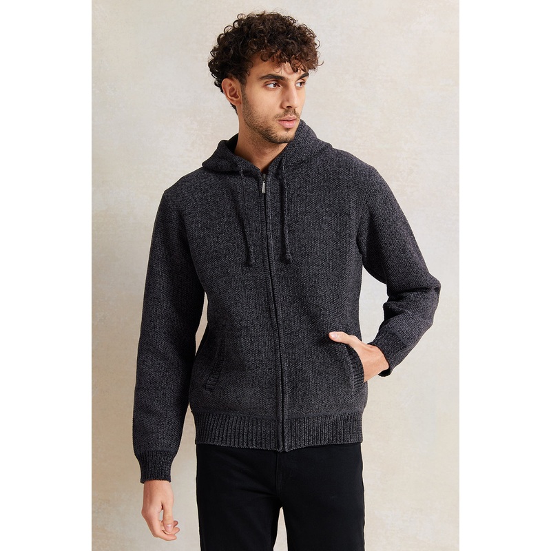 Men Charcoal Knitted Sweater|Small|Medium|Large|X-Large|XX-Large