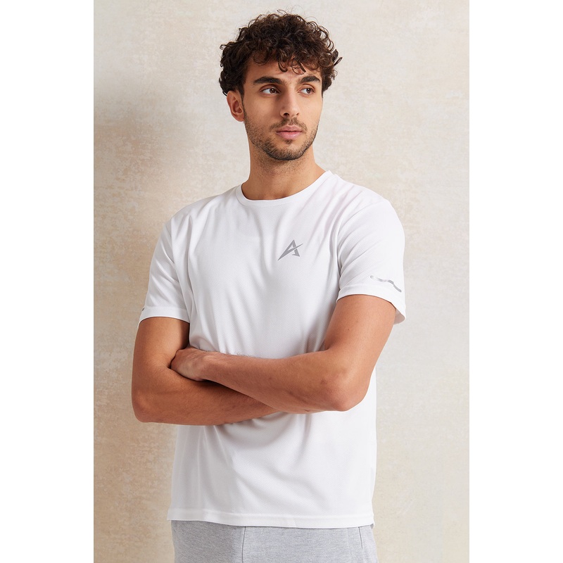 Men Ivory Printed Active T-Shirt