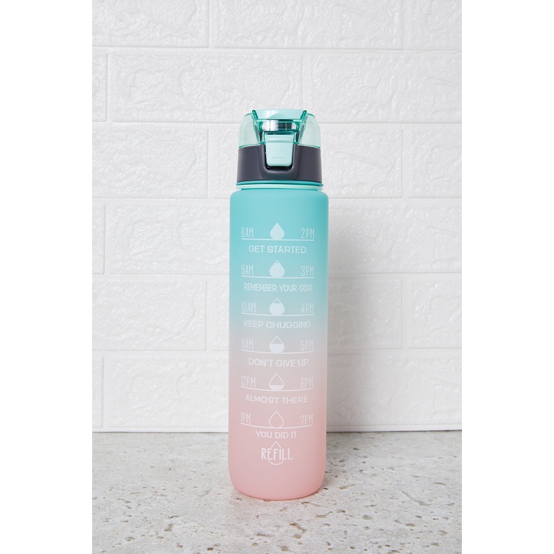 Pink And Blue Printed Water Bottle (1000ml)