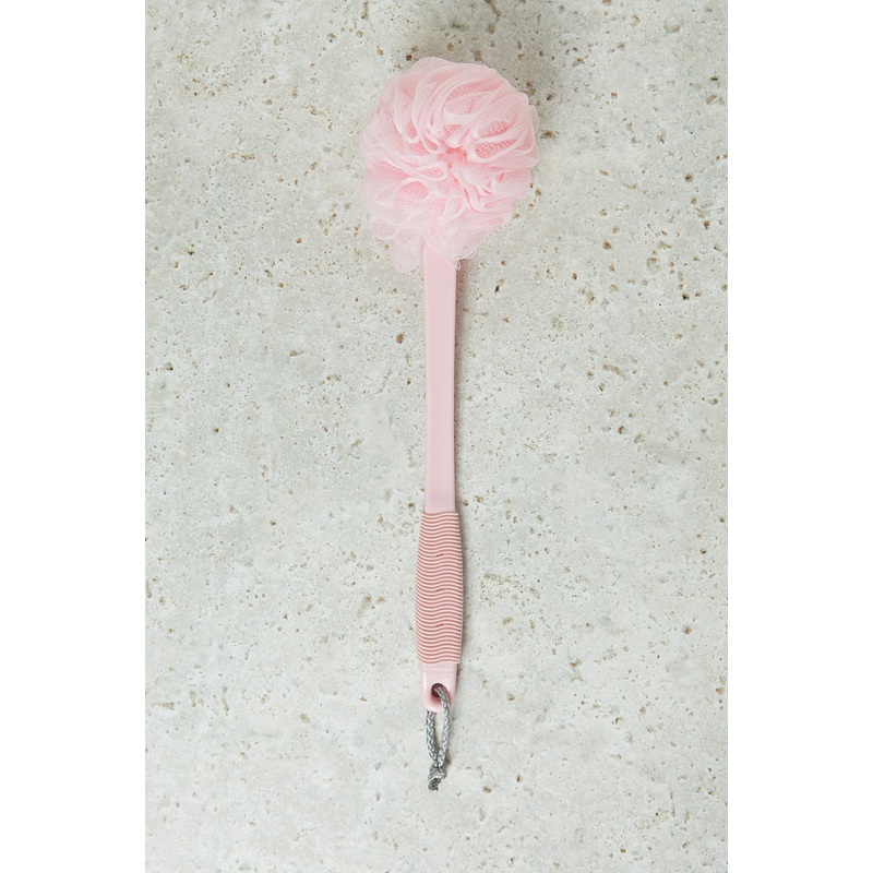Pink Bath Mesh Ball and Long Handle
