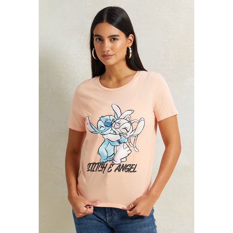 Women Apricot Stitch Printed T-Shirt