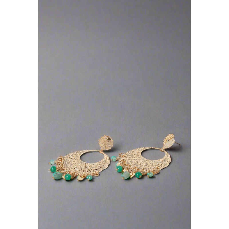 Women Brown Embellished Earrings