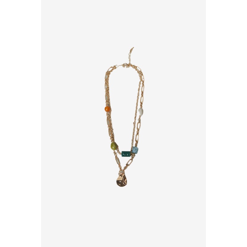 Women Gold Embellished Multilayered Necklace