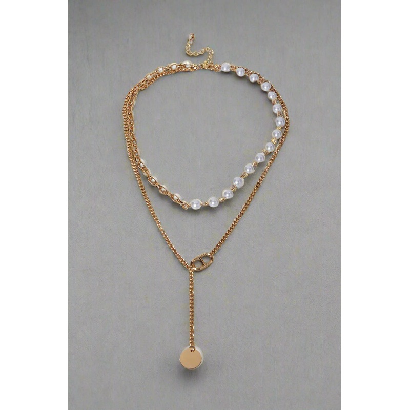 Women Gold Pearl Necklace