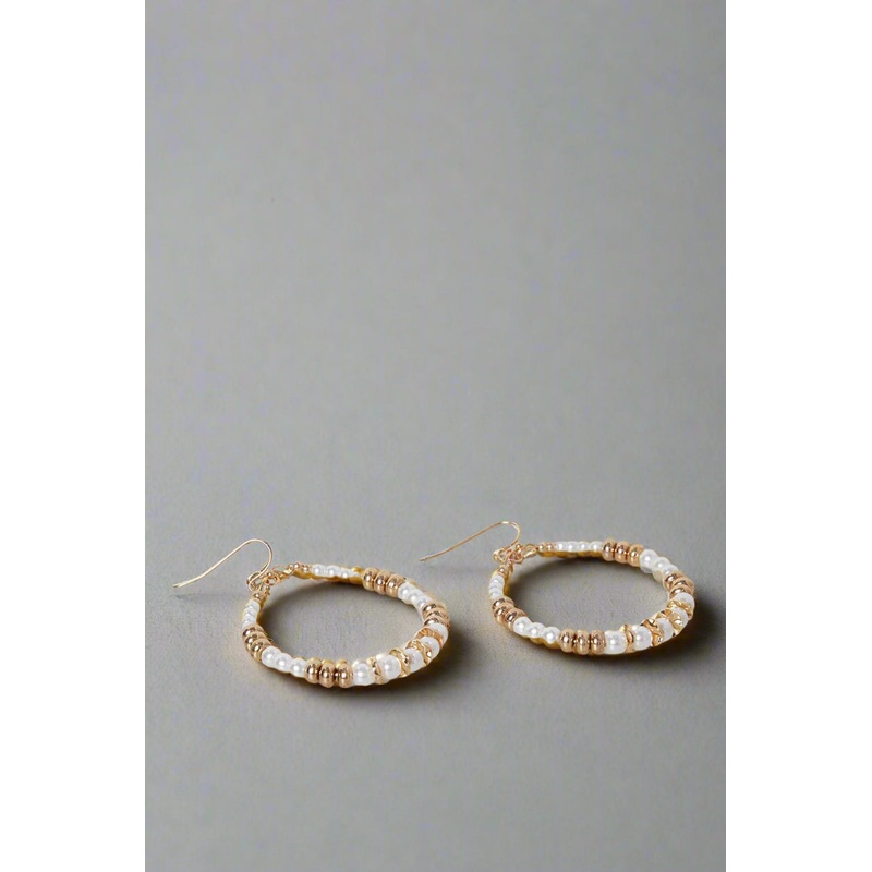 Women Gold Pearls Earrings