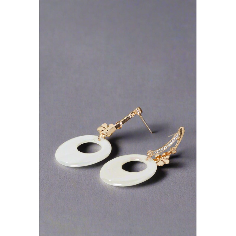 Women Gold Round Earrings