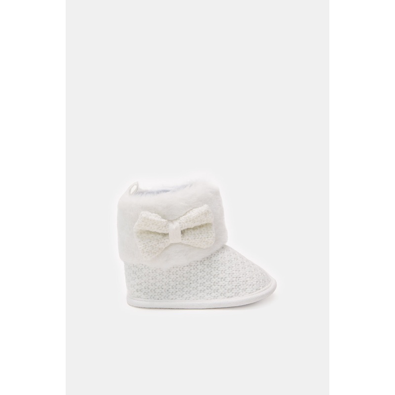 Babies White Bow Bootie|6-12 Months|12-18 Months|18-24 Months