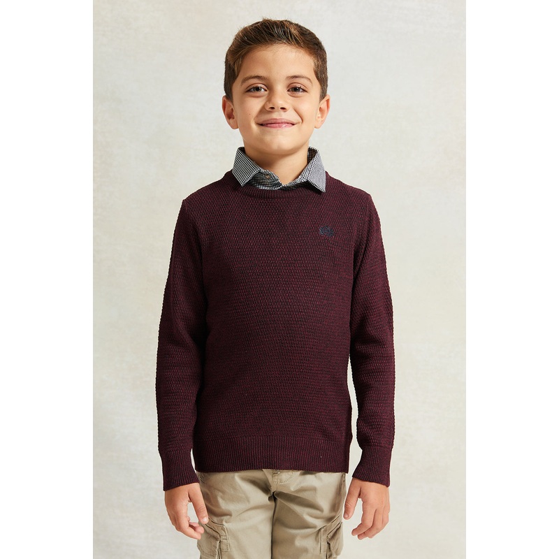 Boys Red Solid Sweater|2-3 Years|3-4 Years|4-5 Years|5-6 Years|6-7 Years|7-8 Years