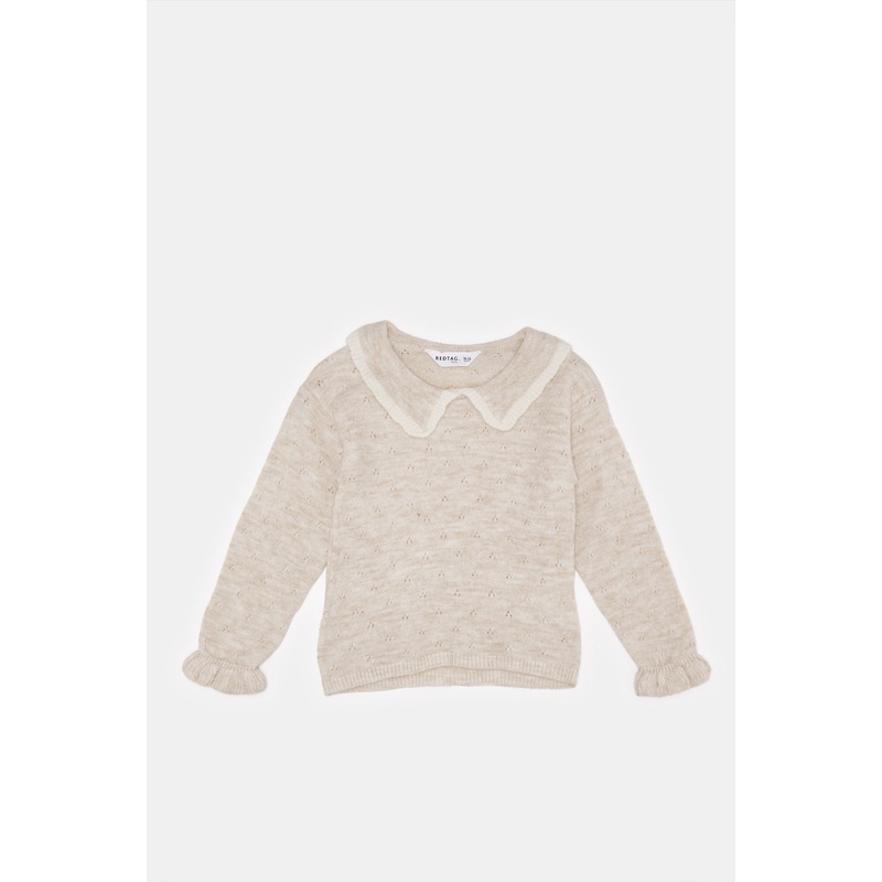 Infant Girls Beige Knitted Pullover
