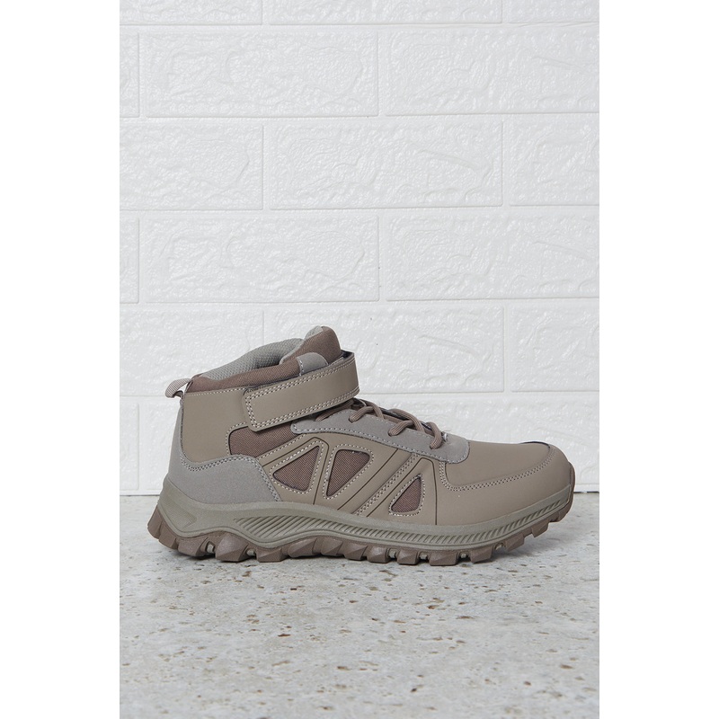 Men Green Taupe High Top Sneakers