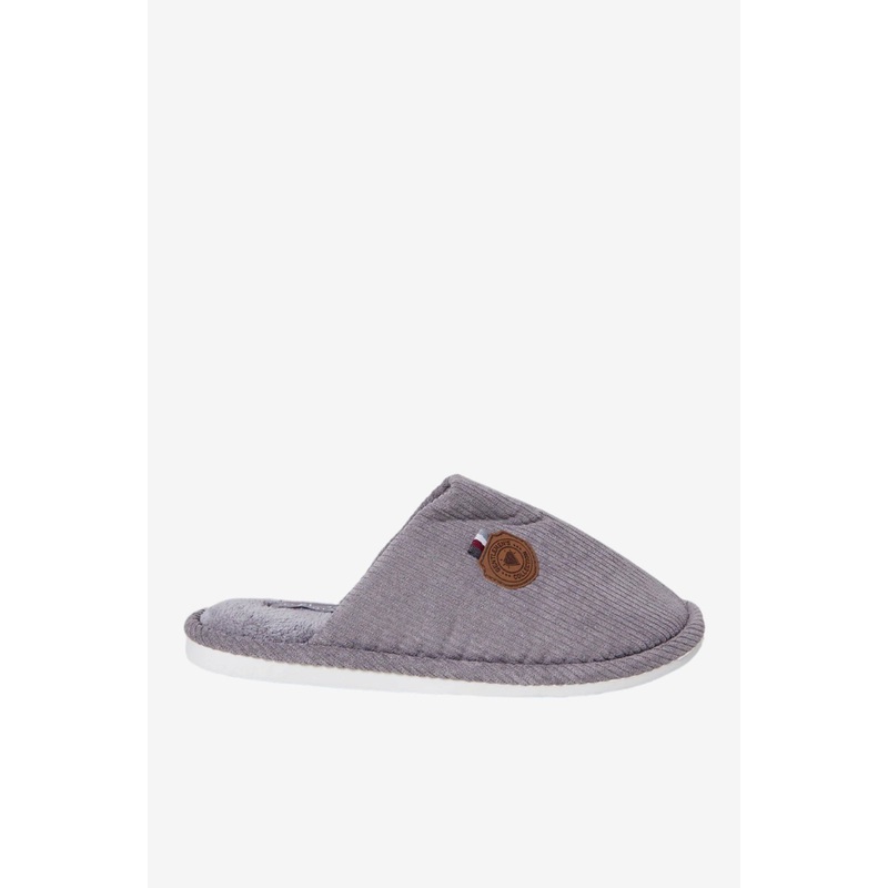 Men Grey Textured Mule Slipper