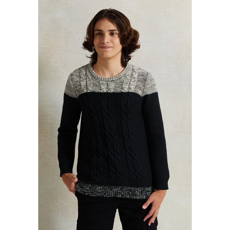 Senior Boys Black Knitted Sweater