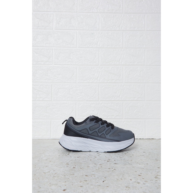 Senior Boys Grey Material Block Trainers