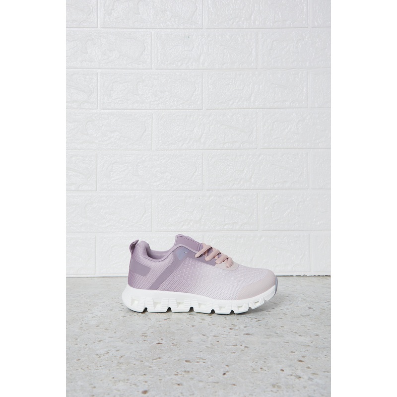 Senior Girls Purple And White Lace-Up Trainer
