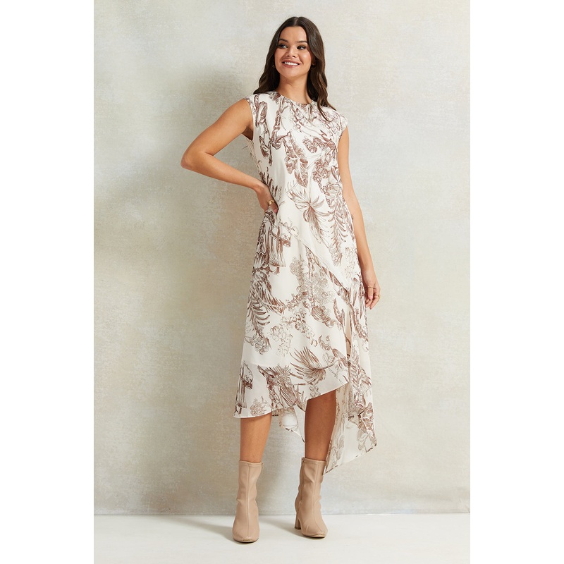 Women Ivory Printed Dress|UK8|UK10|UK12|UK14|UK16|UK18