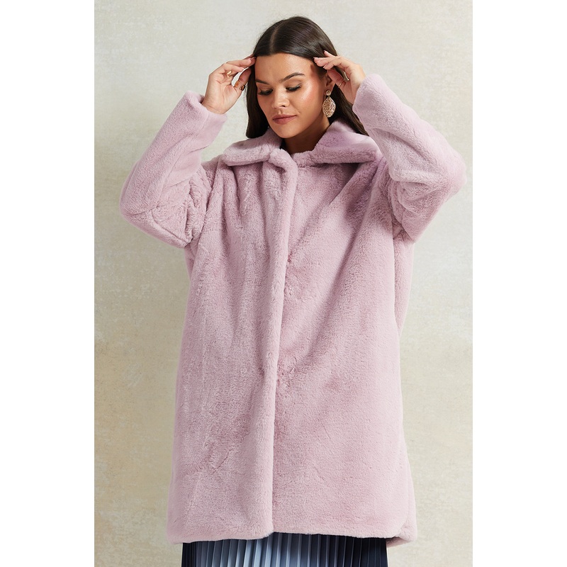 Women Lilac Long Fur Jacket|UK8|UK10|UK12|UK14|UK16|UK18