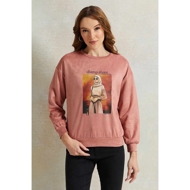 Women Pink Printed Sweatshirt|UK8|UK10|UK12|UK14|UK16|UK18