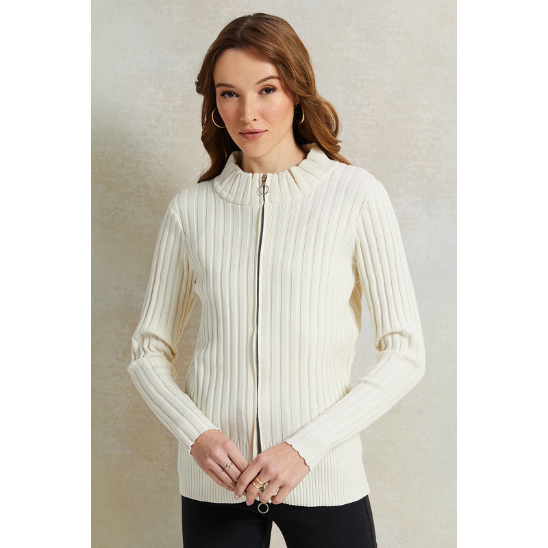 Women White Ribbed Pullover|UK8|UK10|UK12|UK14|UK16|UK18