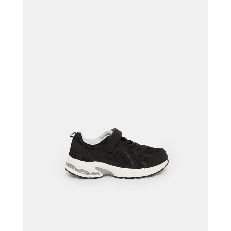Boys Black Material Block Trainers