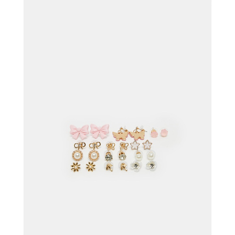 Girls Assorted Embellished Studs (12 Pairs)