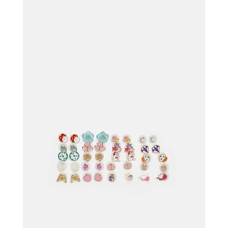 Girls Assorted Embellished Studs (20 Pairs)